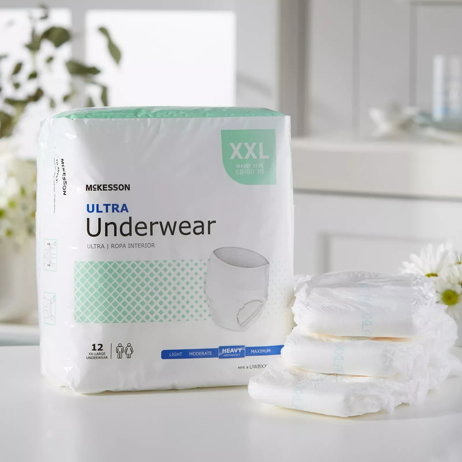 McKesson Adult Disposable Pull on Underwear Diapers XXL Heavy Absorbency 48 Ct –