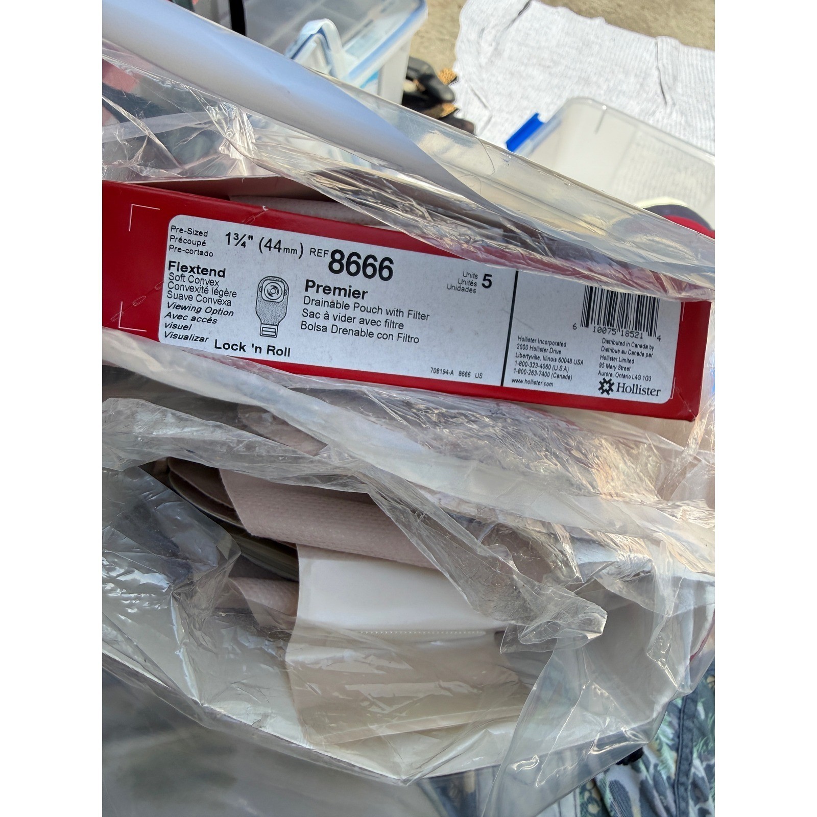 Hollister 8666 Premier Ostomy Pouch 1 3/4 25 & Skin Barrier Wafer 5 11704 Bundle