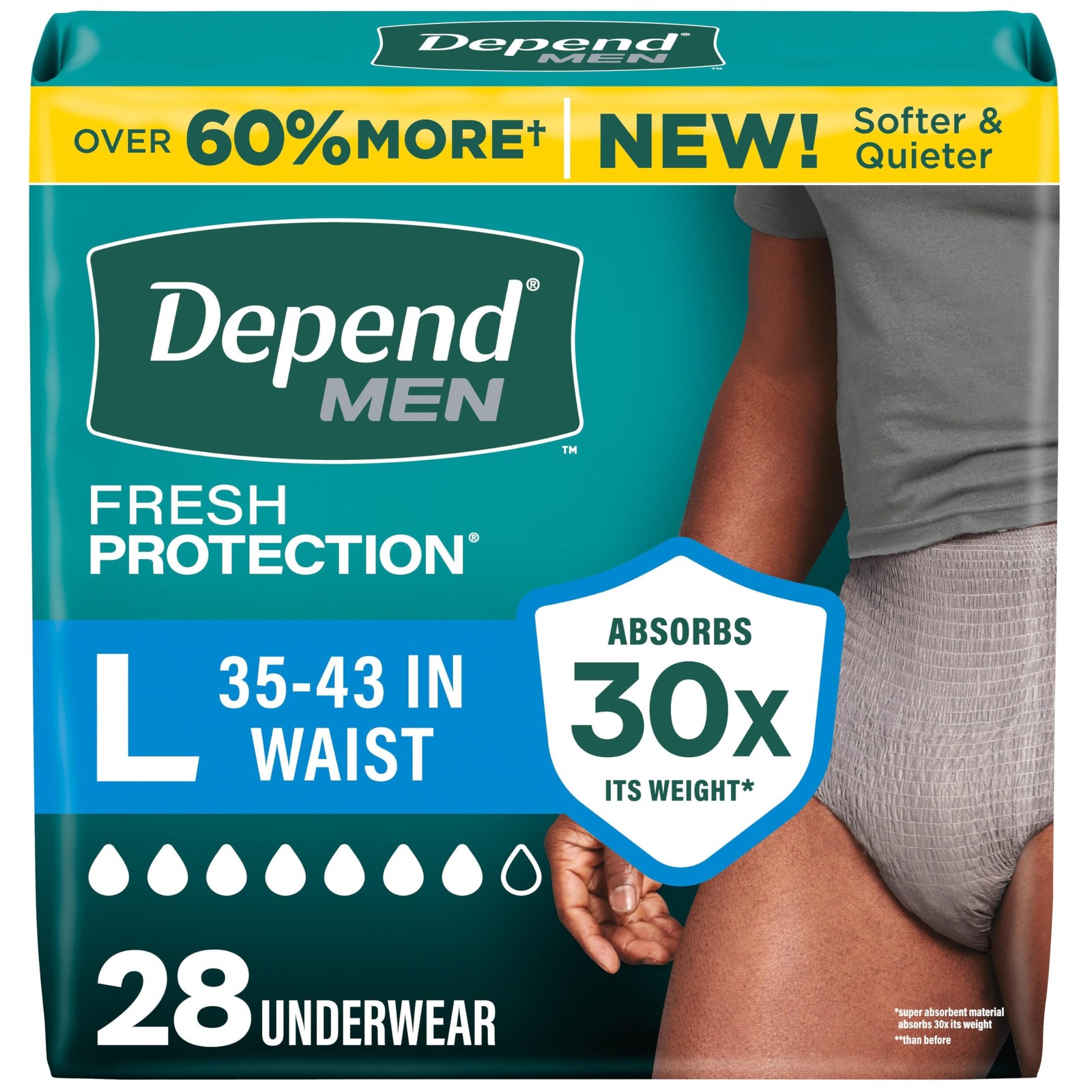 Depend Fresh Protection Adult Diapers Incontinence Underwear Men Disposable