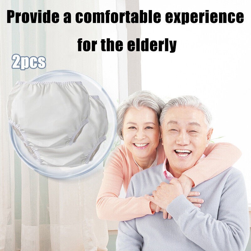 Adult Diaper Cover Waterproof Diaper Pants Leakage EVA Washable Elderly 2PCS