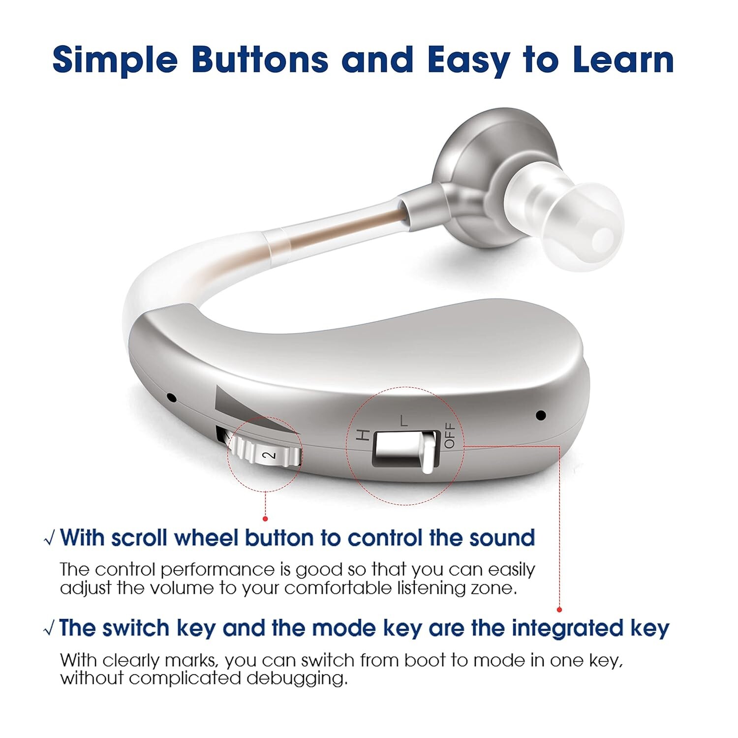 Britzgo Hearing Aids with Noise Cancelling,Rechargeable Sound Amplilfier,
