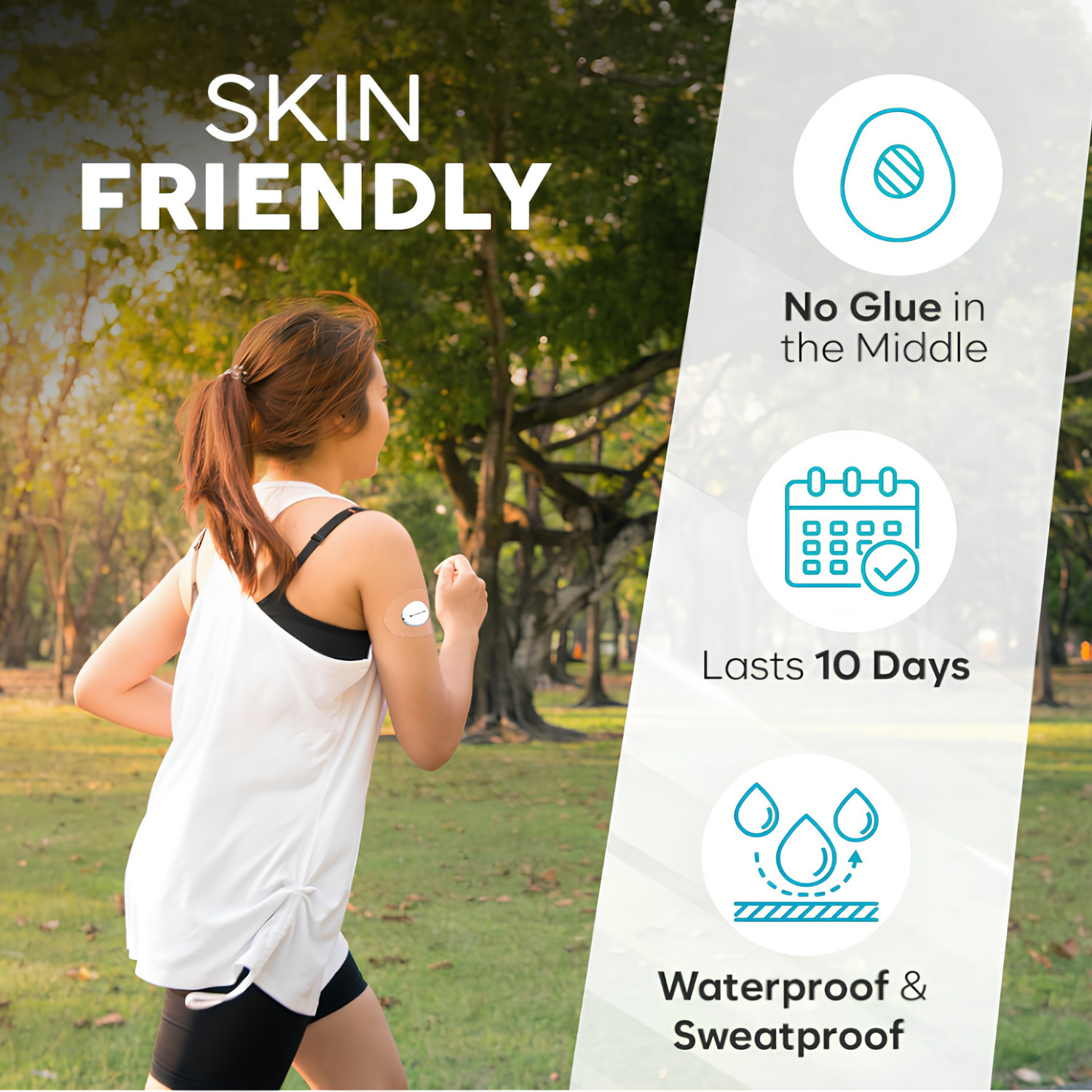 CGM Sensor Adhesive Patches 40 Pack Waterproof Transparent Long Lasting Sport