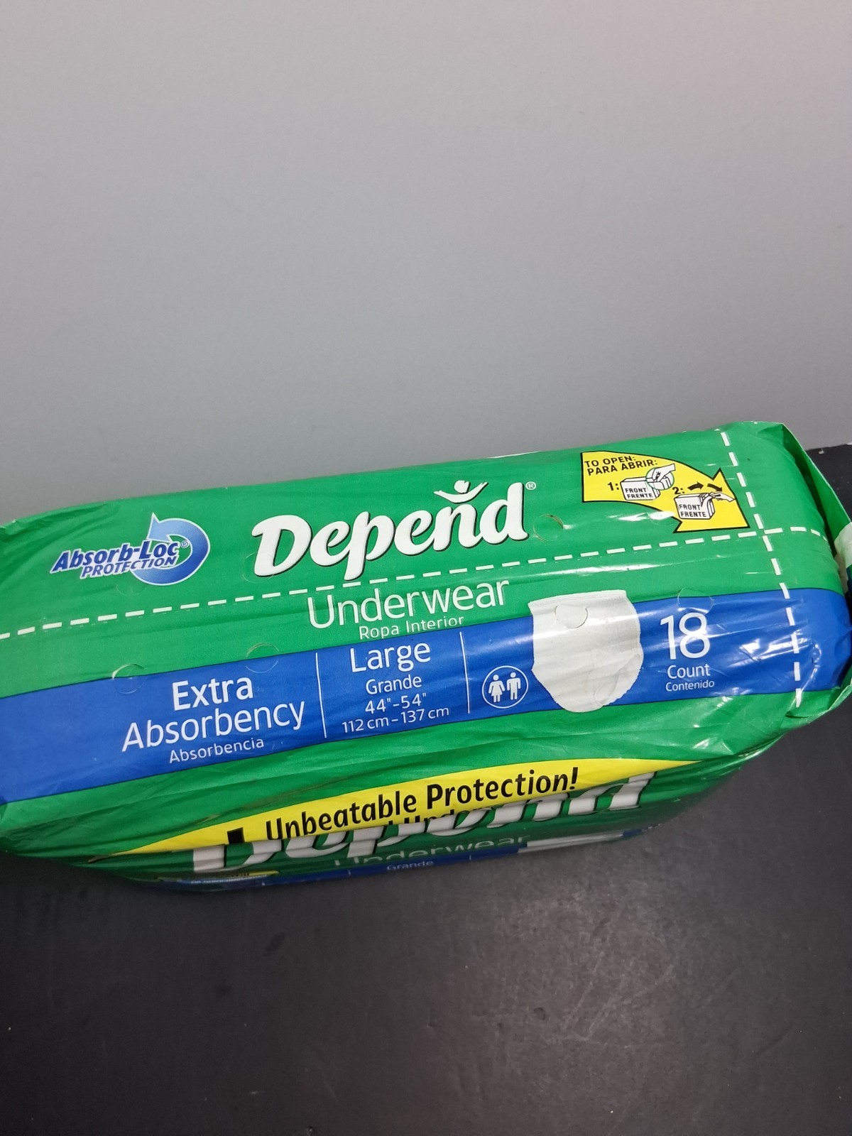 Vintage 2004 Depend Extra Absorbency Underwear 18 Count Unisex size Large