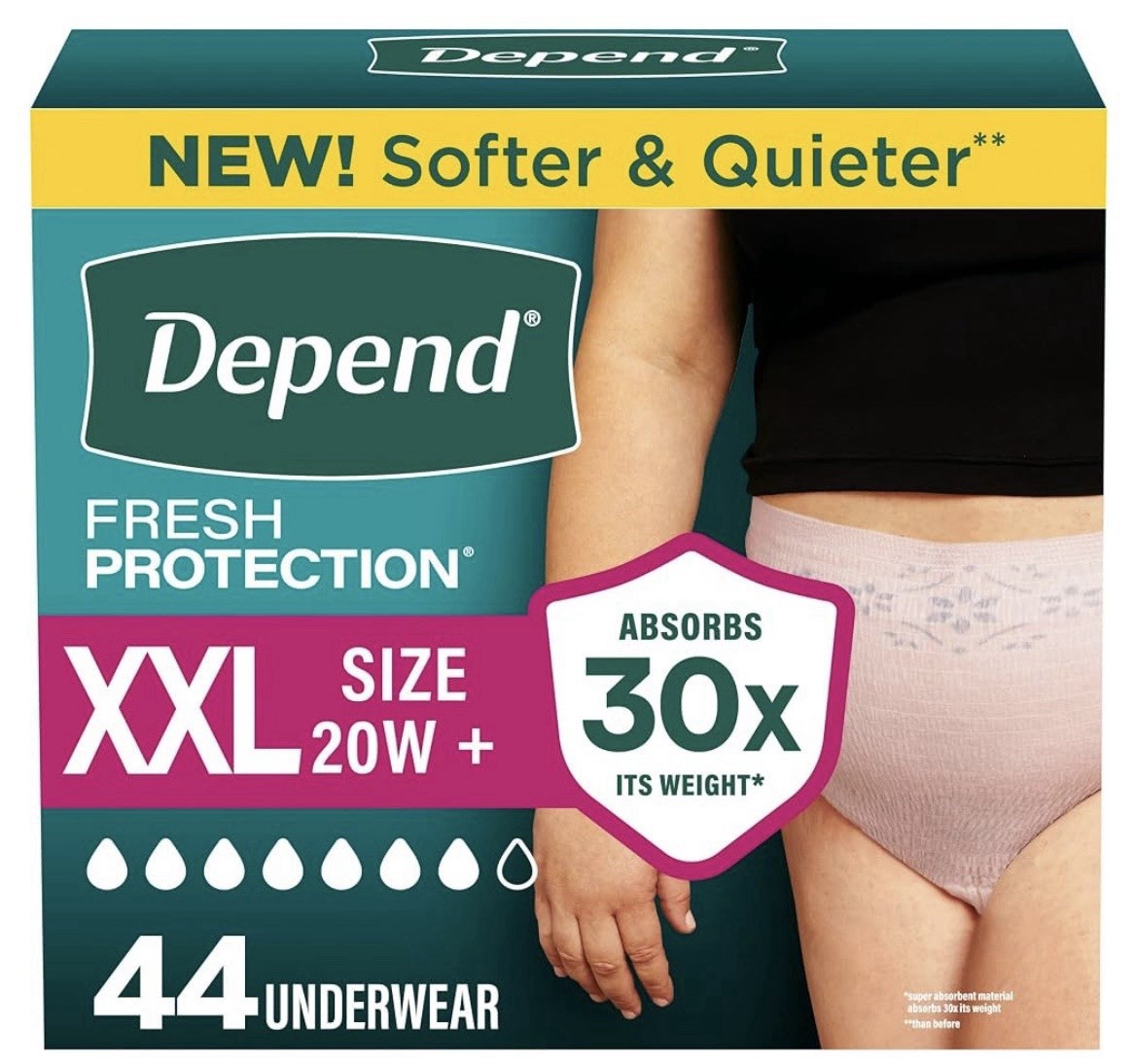 42 Count Depend Women’s XXL Incontinence Underwear Panty Maximum Bladder Leak