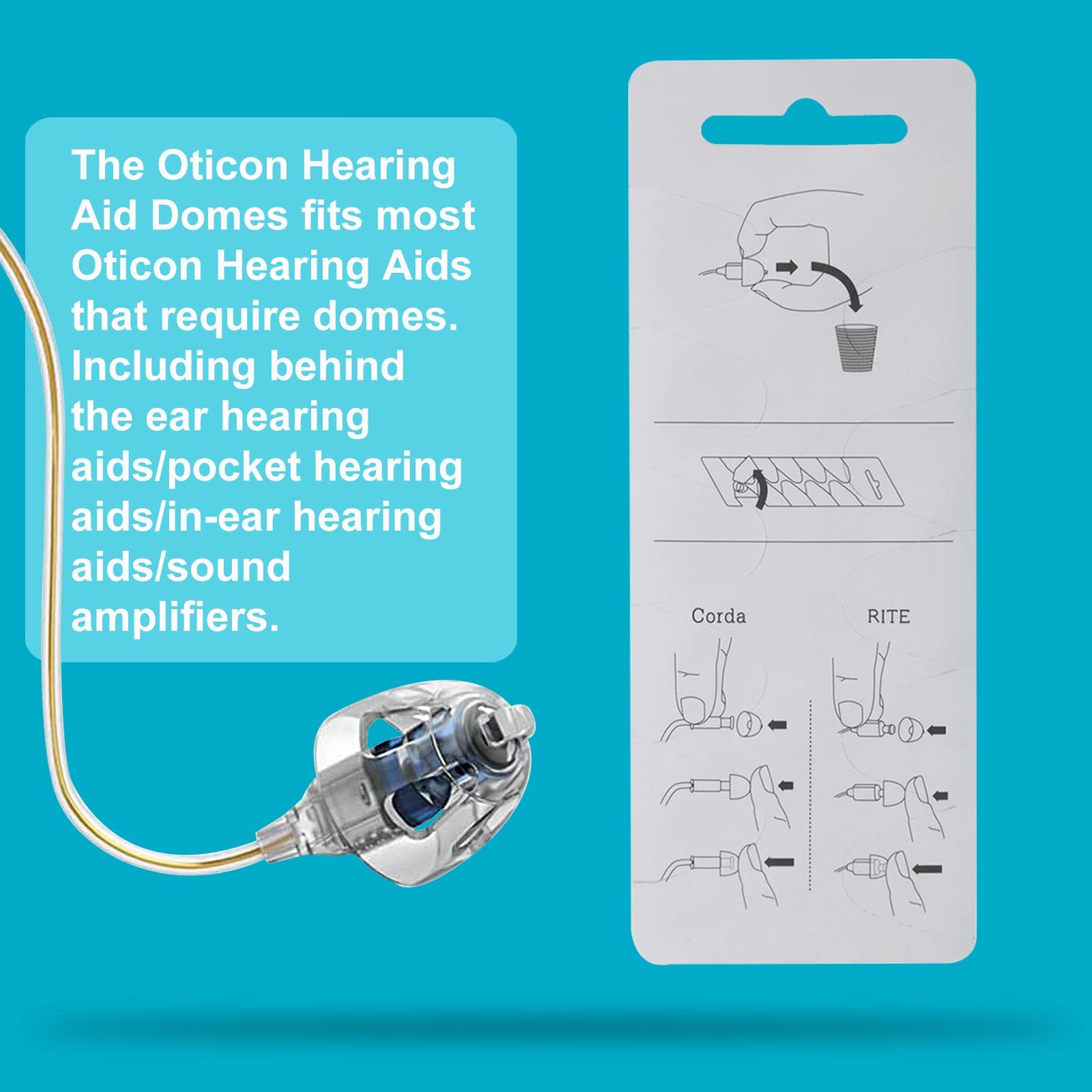 Hearing Aid Domes Double Vent Bass Domes for Oticon MiniFit Replacement 2Pk