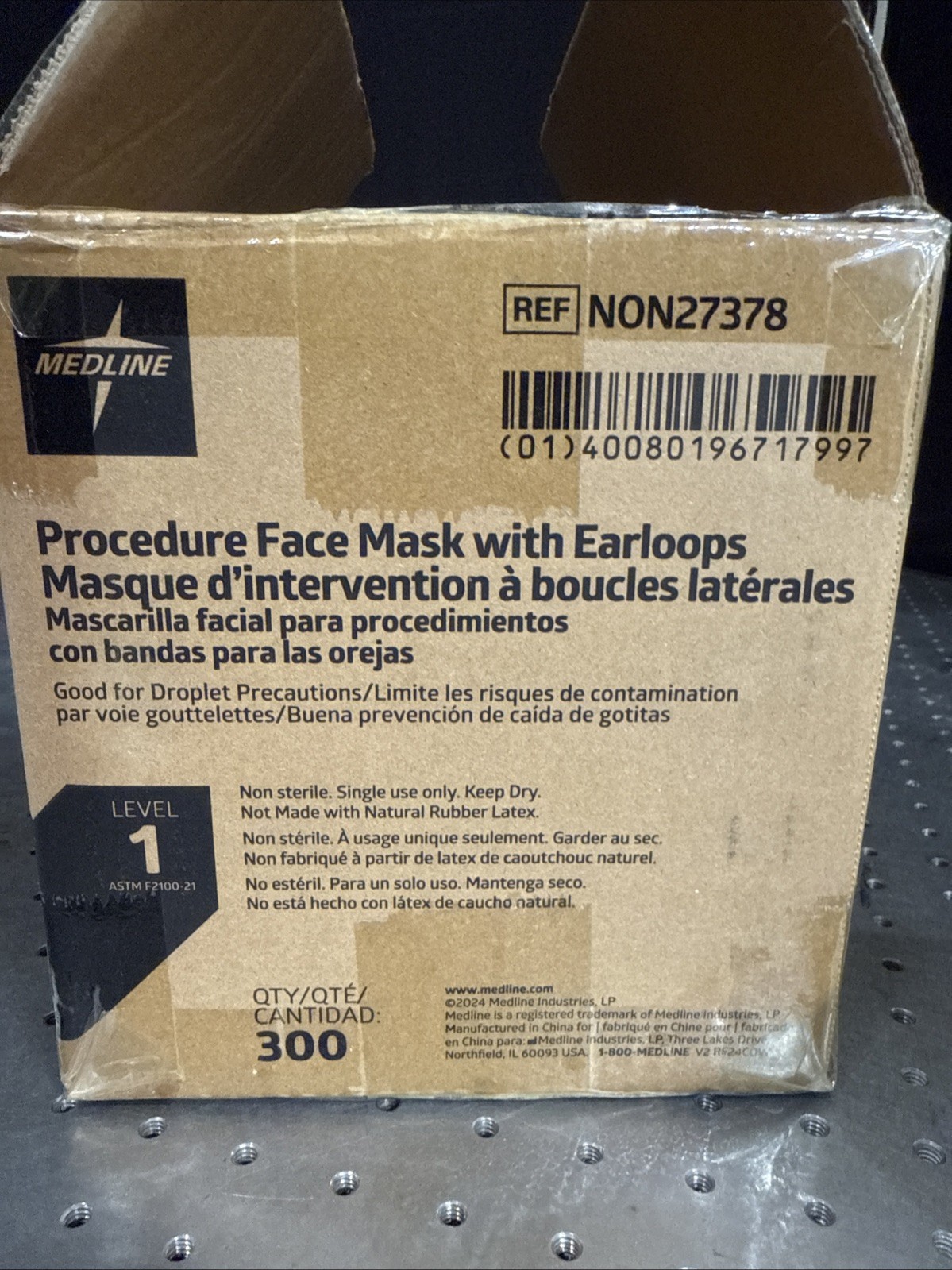 Case of 300 Medline ASTM Level 1 Procedure Face Mask with Ear Loops – NON27378