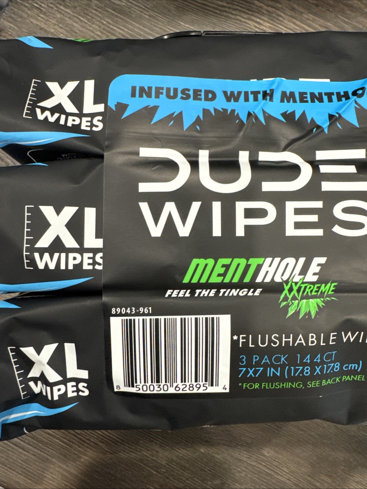 DUDE Wipes MentHOLE XXtreme Flushable – Menthol 48 Count NEW (Pack of 3)