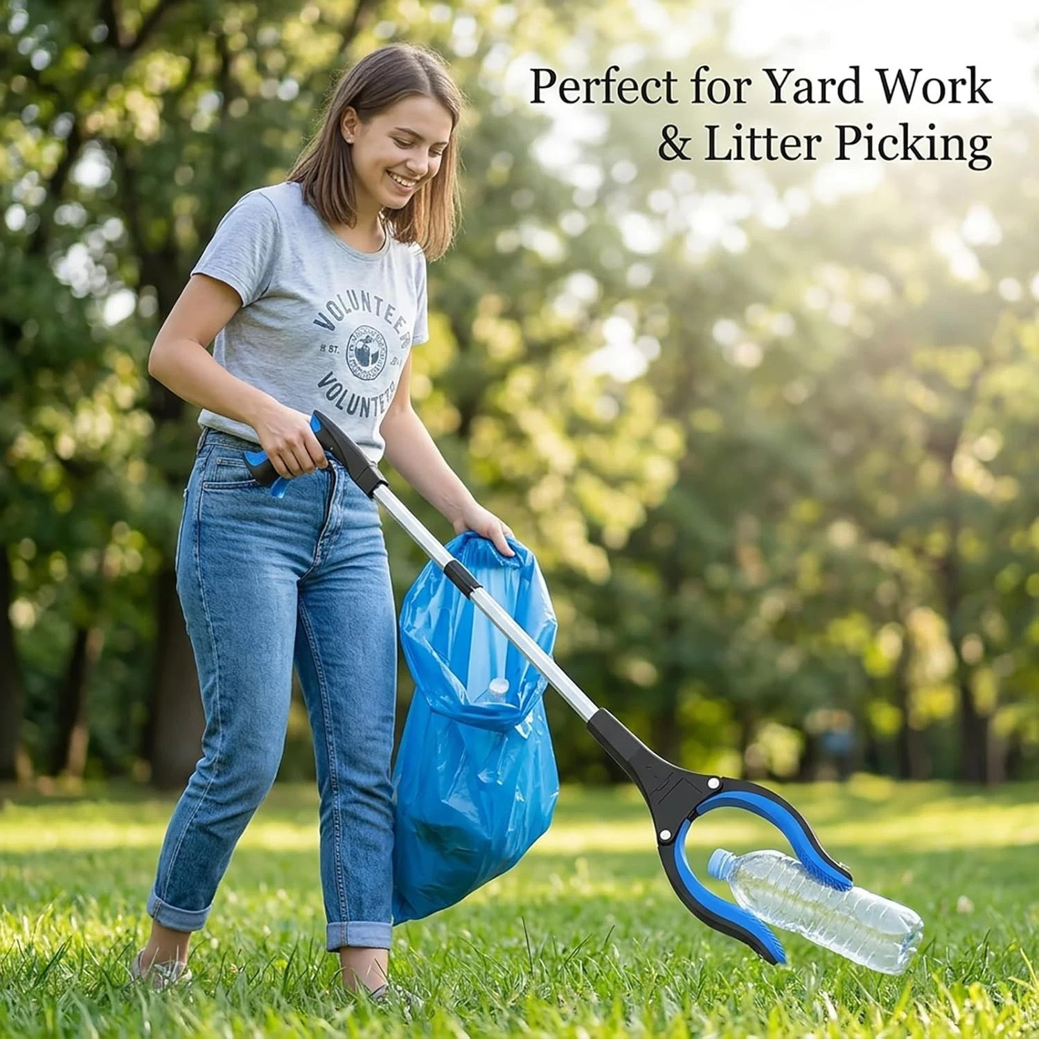 Heavy Duty Grabber Reacher Tool 32 Inch Foldable Pickup Stick for Seniors Trash.