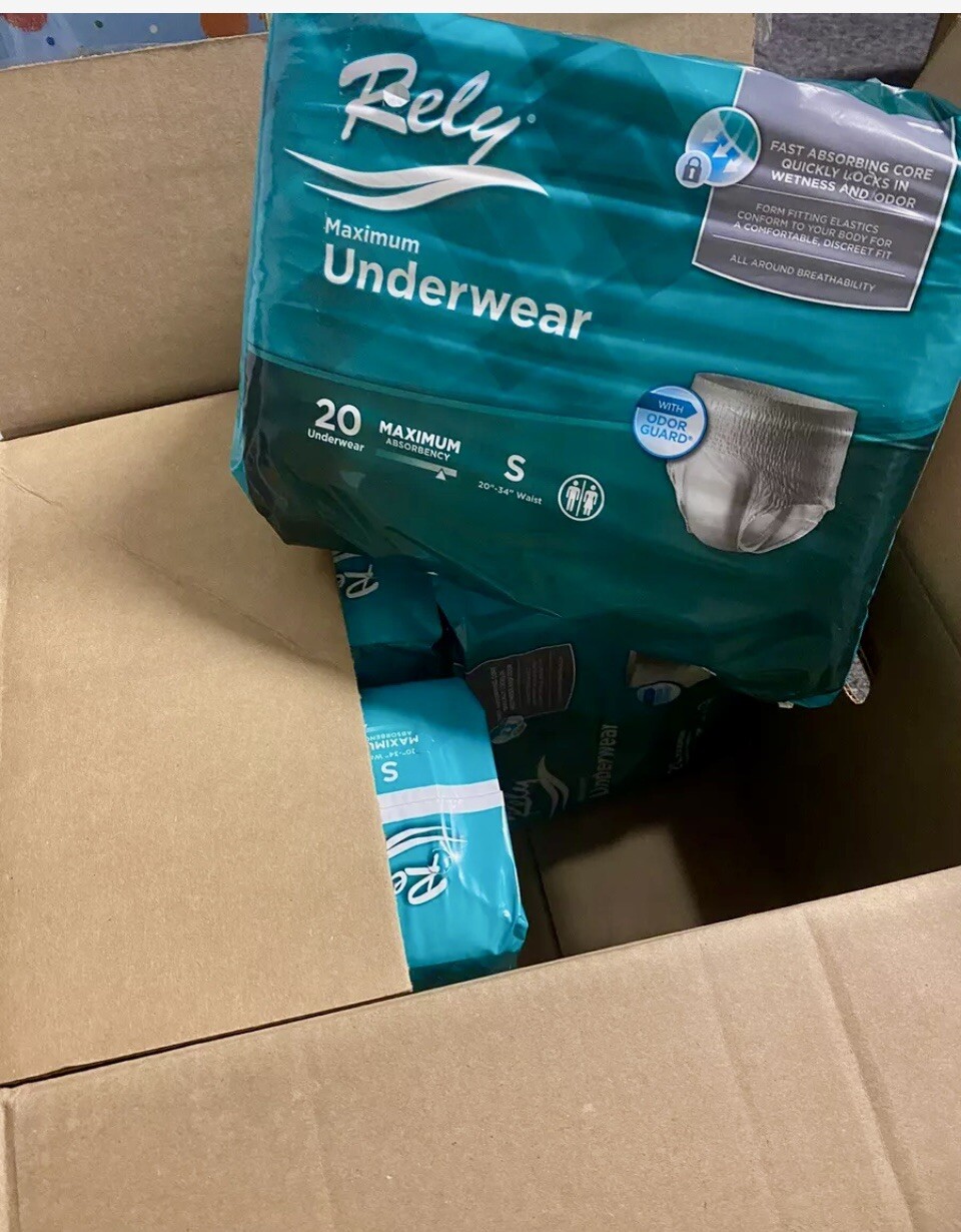 Rely Incontinence Brief Maxi-Absorbency Sz. Small (Case 80 Count) 4 Packs