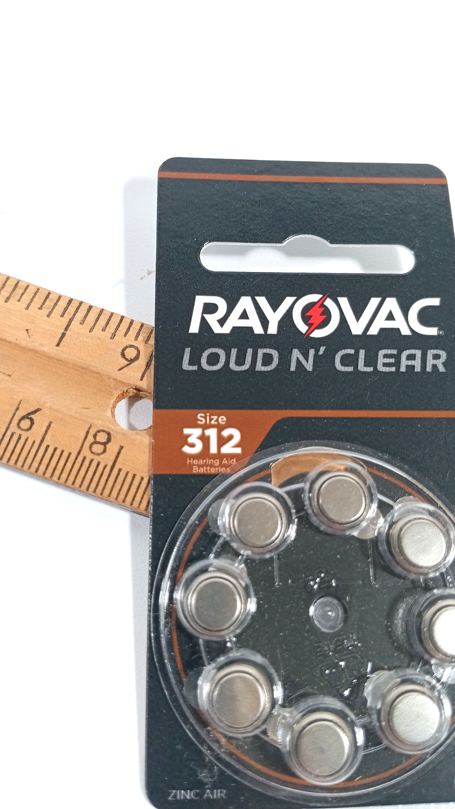 8pk Rayovac Size 312 Loud N Clear Hearing Aid Batteries – Nov 2026