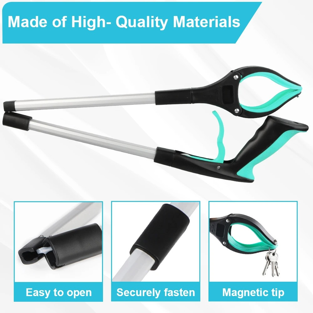 Heavy Duty Reacher Grabber Tool Long Pick Up Stick Trash Picker Hand Grip