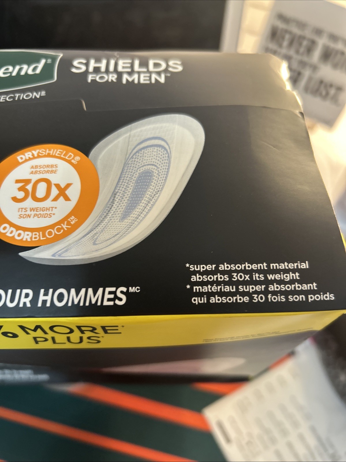 Depend Shields Incontinence Pads for Men, Light Absorbency, One Size, White