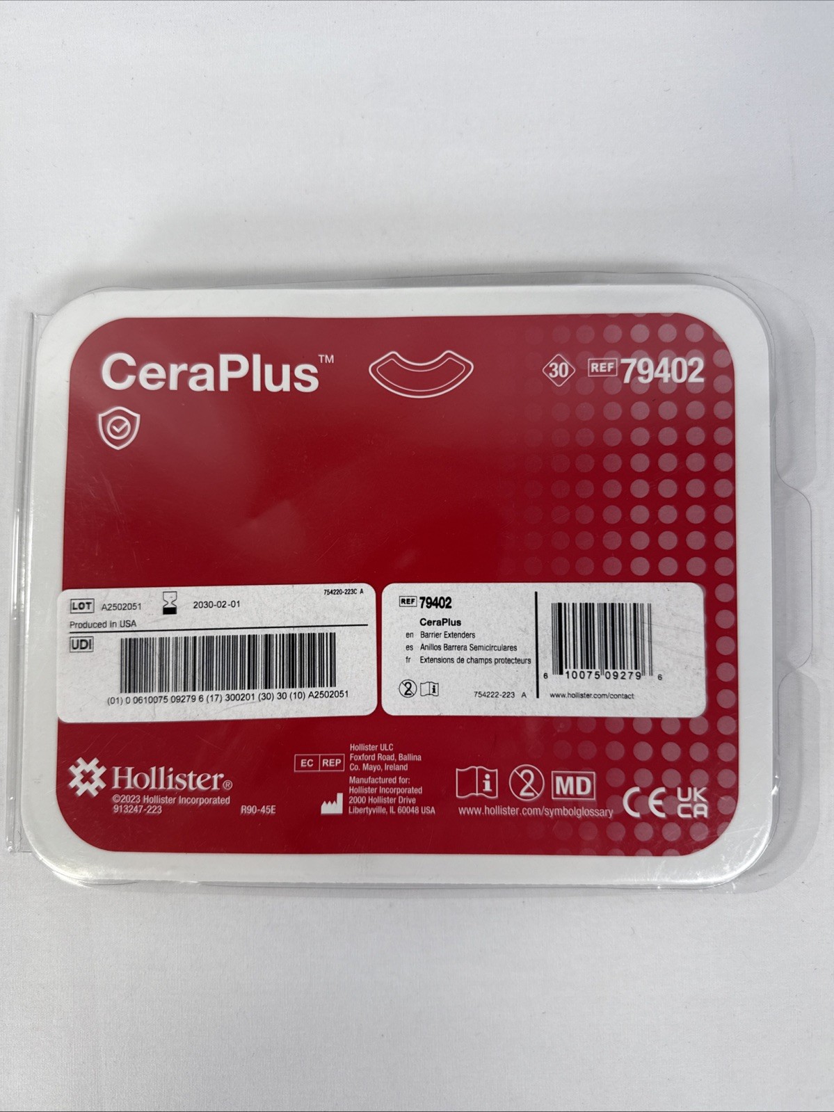Hollister Cera Plus 79402 Barrier extenders 30 Per Pack Expires Feb. 2030 New
