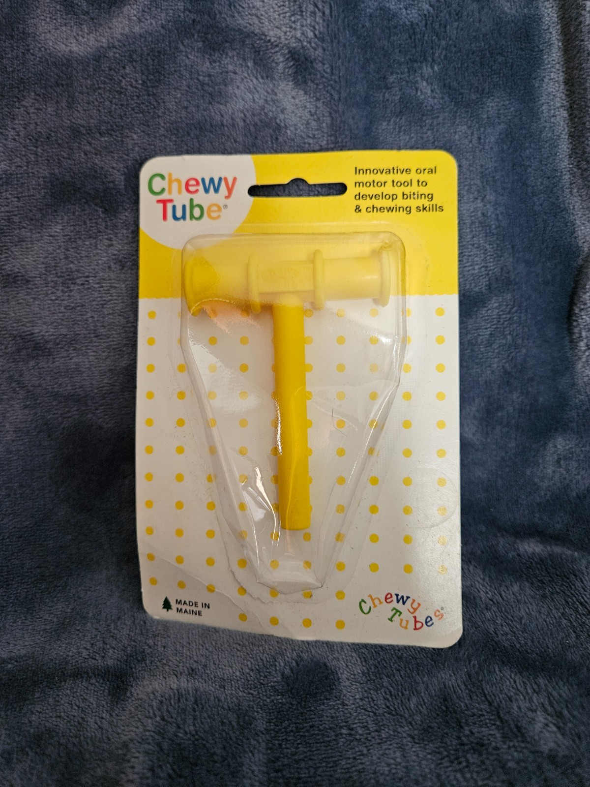 Yellow Chewy Tube for Children & Adults Oral Development Safe Chewing Aid