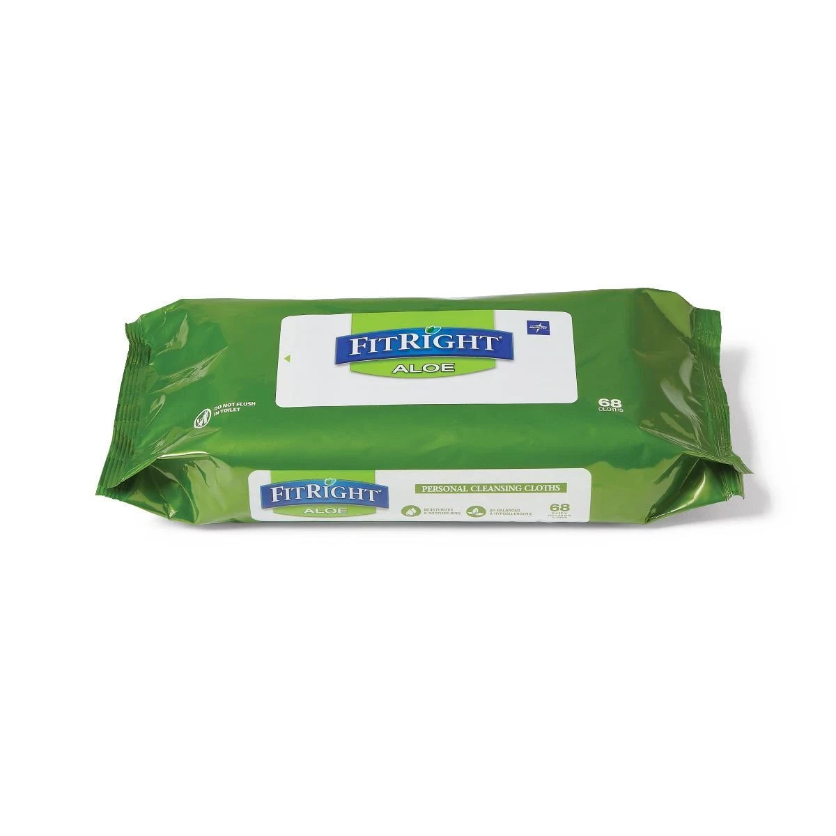 Medline FitRight Aloe Personal Cleansing Wipes 68 Wipes per pack (3)