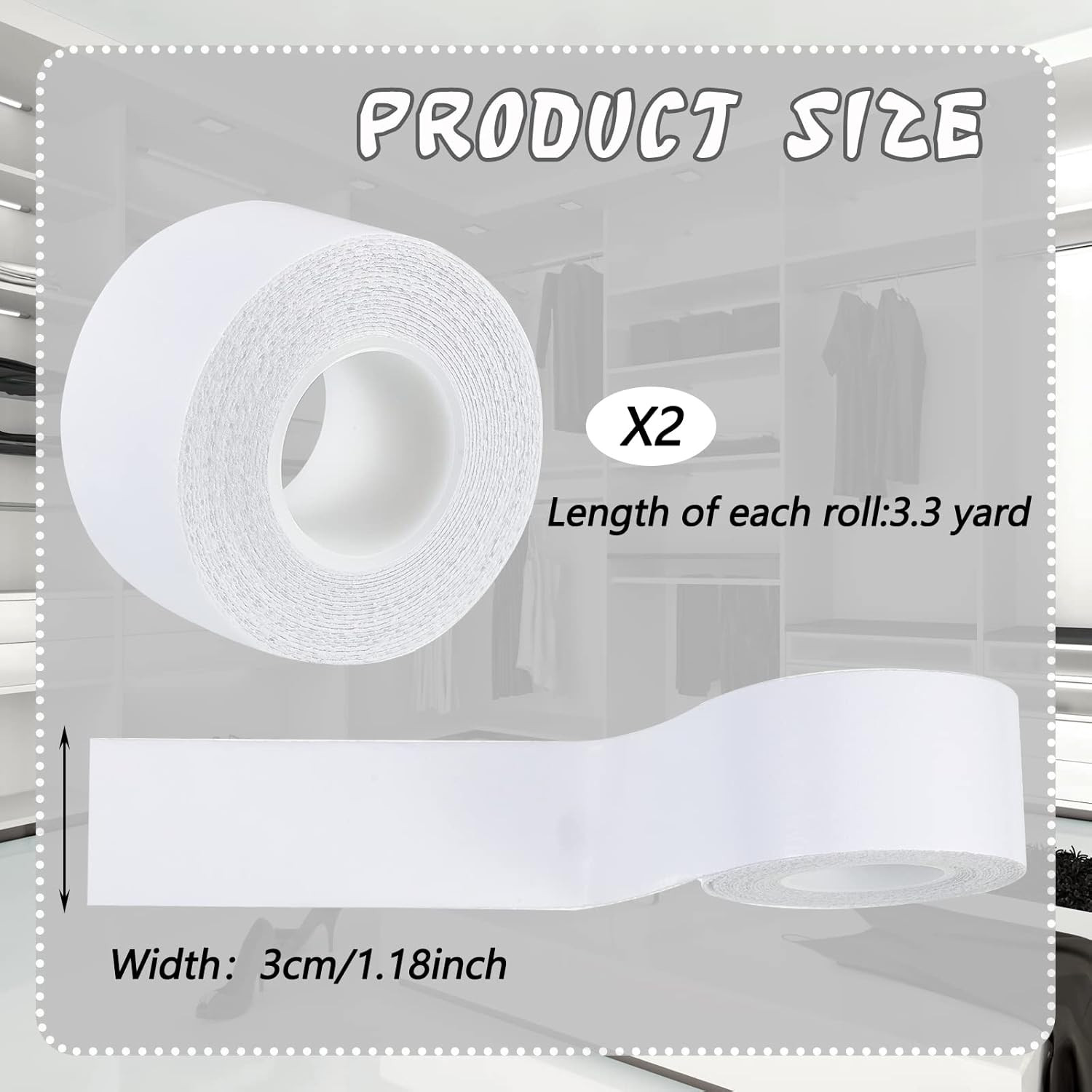 2 Rolls 2 Rolls Sweat Pads Collar Protectors for Men Shirts, Disposable White Sh