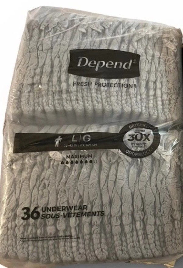 DEPEND Fresh Protection Mens Maximum Absorption Incontinence Underwear L 36 CT