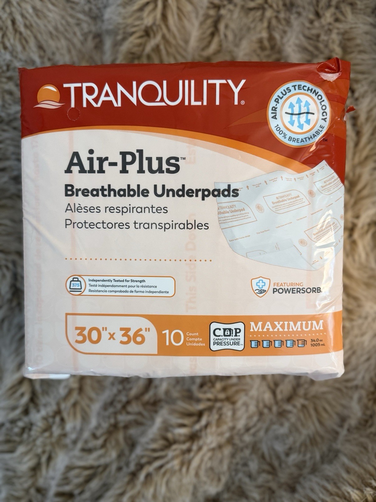 Tranquility Air-Plus Breathable Underpads White 30 x 36 in Maximum 10 Count