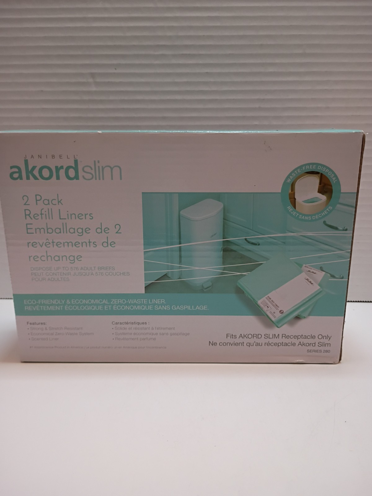 Janibell Akord Slim 2-Pack Refill Liners for 280 Receptacle New SEALED in Box