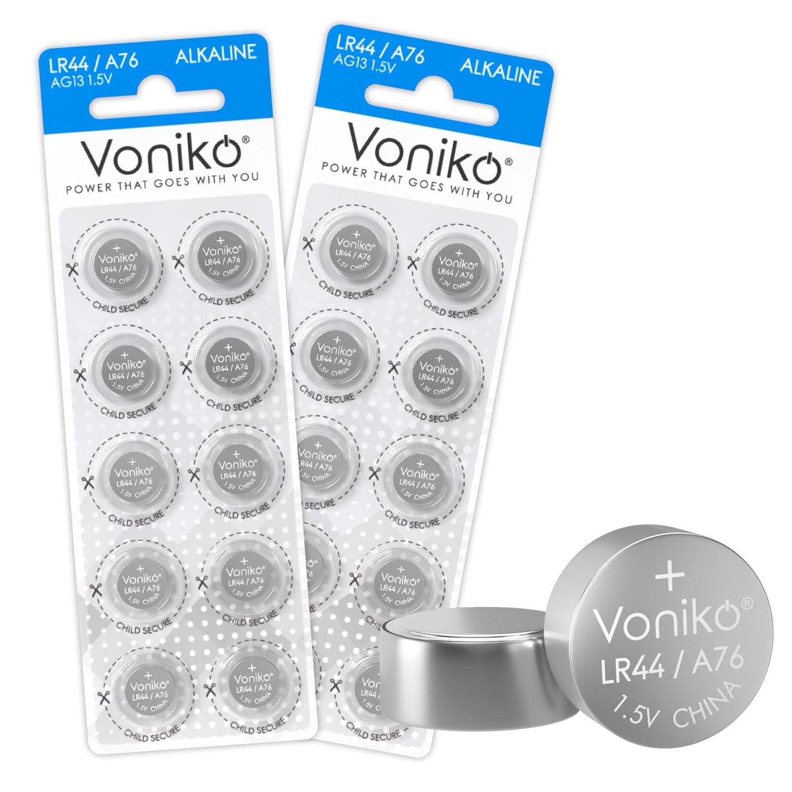 Voniko AG13 LR44 Batteries 20 Pack—[Ultra Power] Premium 10 Count (Pack of 2)