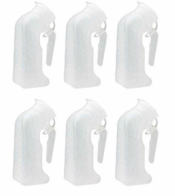 6 PACK Male Urinal Bottle W/ Lid 946 mL 32 oz Trip Travel Urine Bottle #H140-01