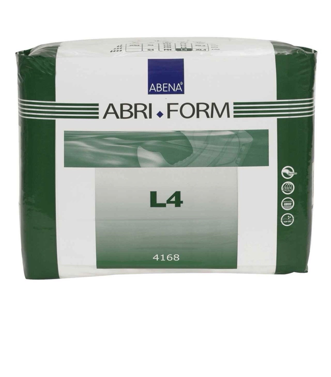 Abena 4168 Abri-Form Comfort L4 Absorbent Adult Briefs – White, Large, 12 pack