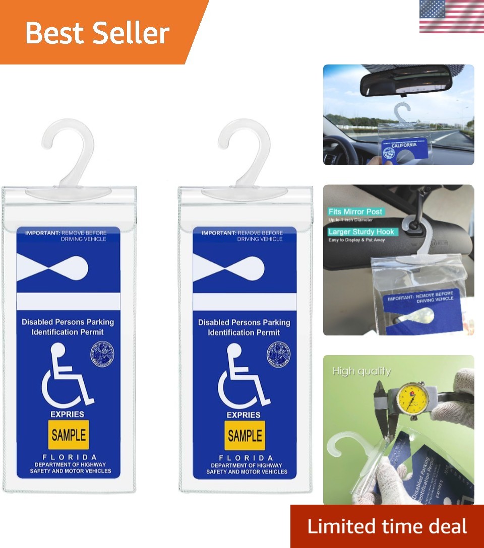 Lightweight and Scratch-Resistant Handicap Tag Holder – 2 Pack for Convenience