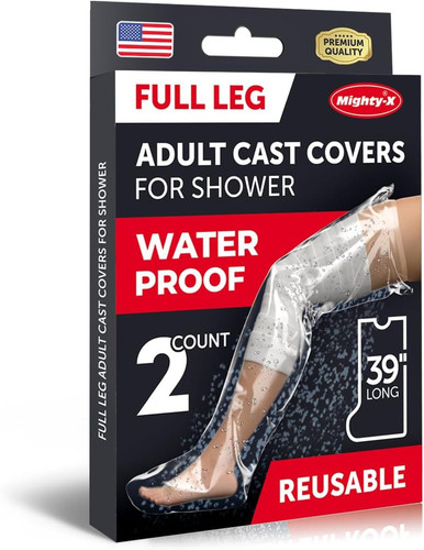 100% Waterproof Cast Covers for Shower Leg – 2pk – Tight Seal – Reusable…