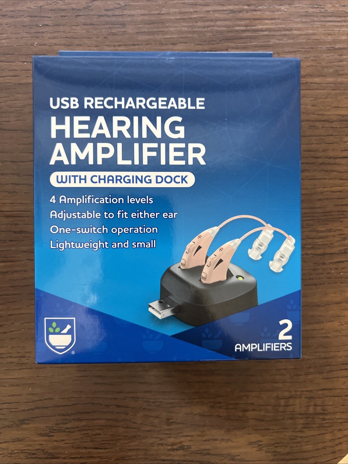 Riteaid USB Rechargeable Hearing Amplifier with Charging Dock – Brand New Sealed