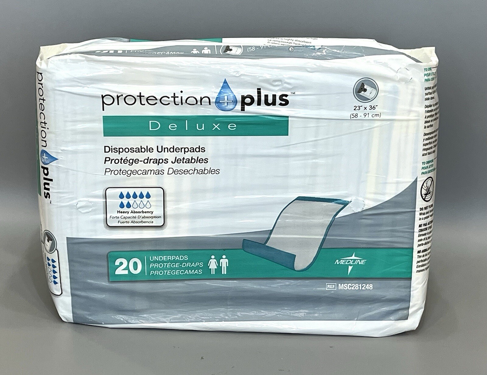 Medline Protection Plus Deluxe Disposable Underpads 23″ X 36″ – Adults 20 Units