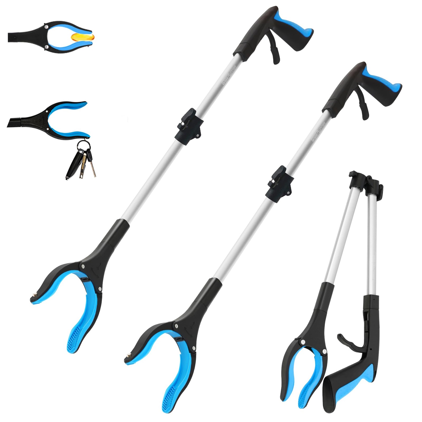 2 Pack 32 inch Reacher Grabber Tool with Strong Magnetic and Swivel Head (New…