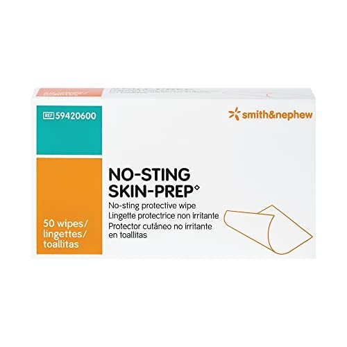 Skin Barrier Wipes Alcohol Free 50 Count No Sting Protective Film Dressing
