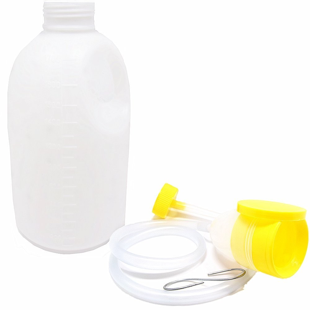 YUMSUM Male Men’s Travel Bed Urinal Pee Bottle white&yellow