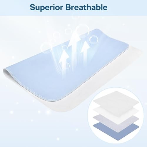 Incontinence Bed Pads 36×38 Washable Reusable 4 Pack for Adults Kids Pets Leak