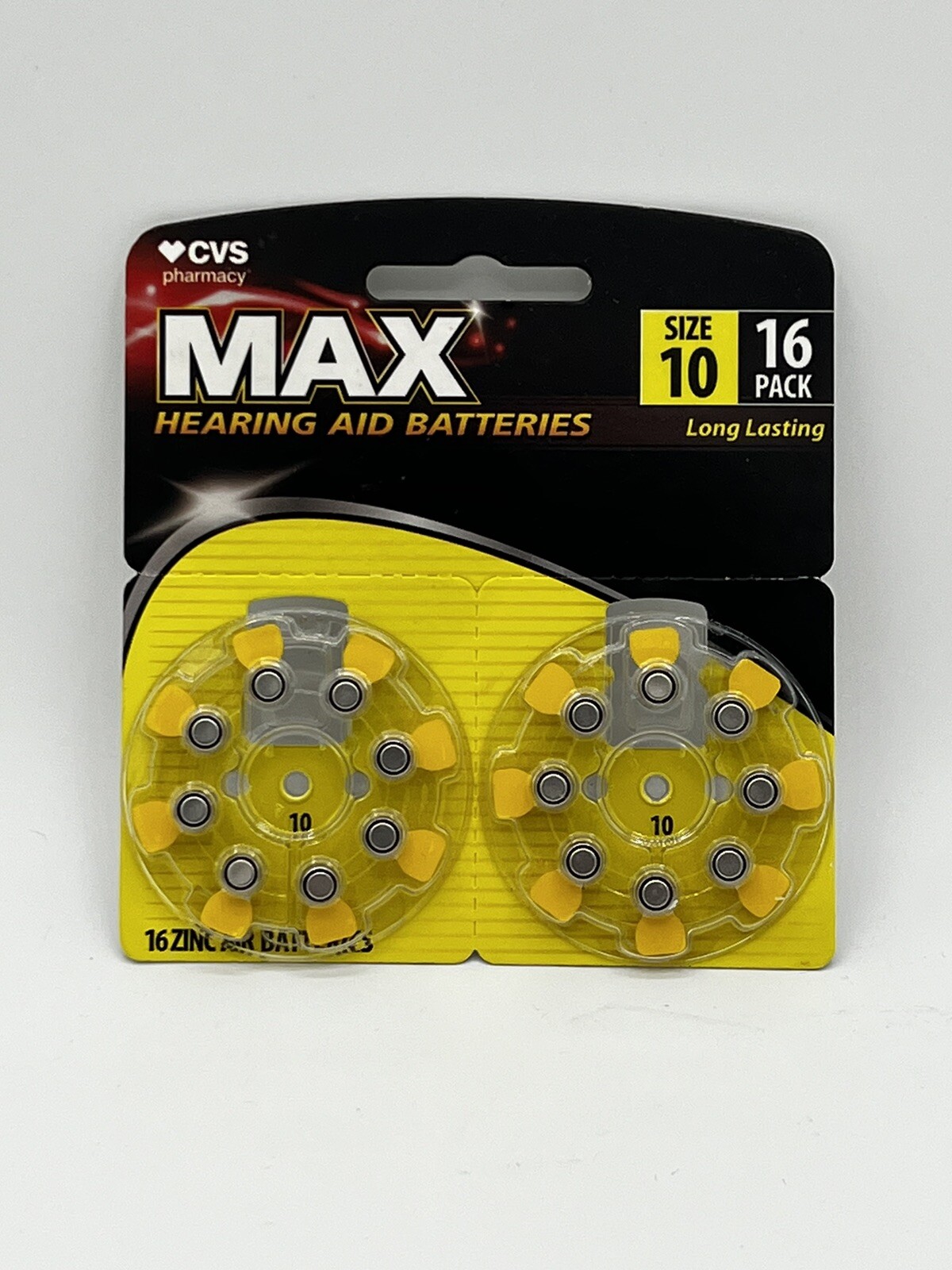 CVS MAX Hearing Aid Batteries Size 10 Pack of 16 Expires 4/2026-8/2027