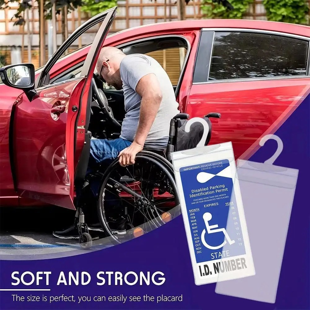 Handicap Parking Permit Placard Protector Cover Hanger Car Holder Hang Sleeve