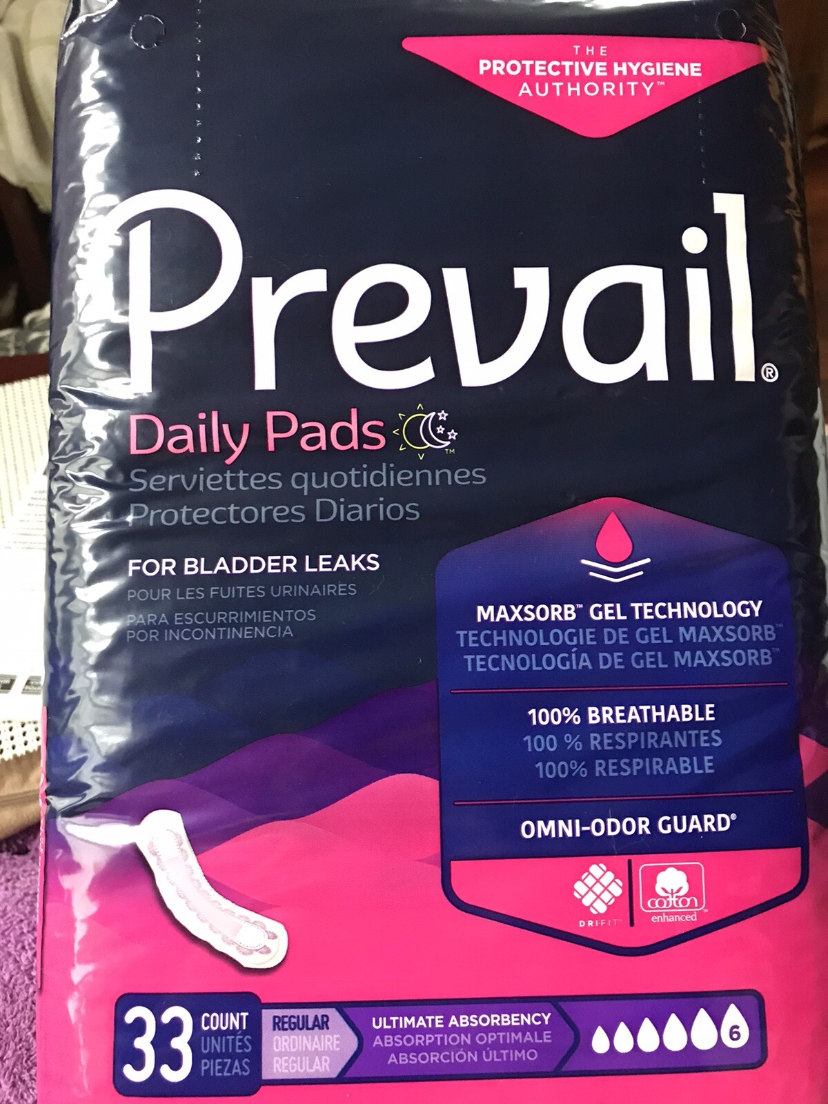 $11 Off! One Pack of 33 Absorb’cy #6 Prevail Ultimate Bladder Control Daily Pads