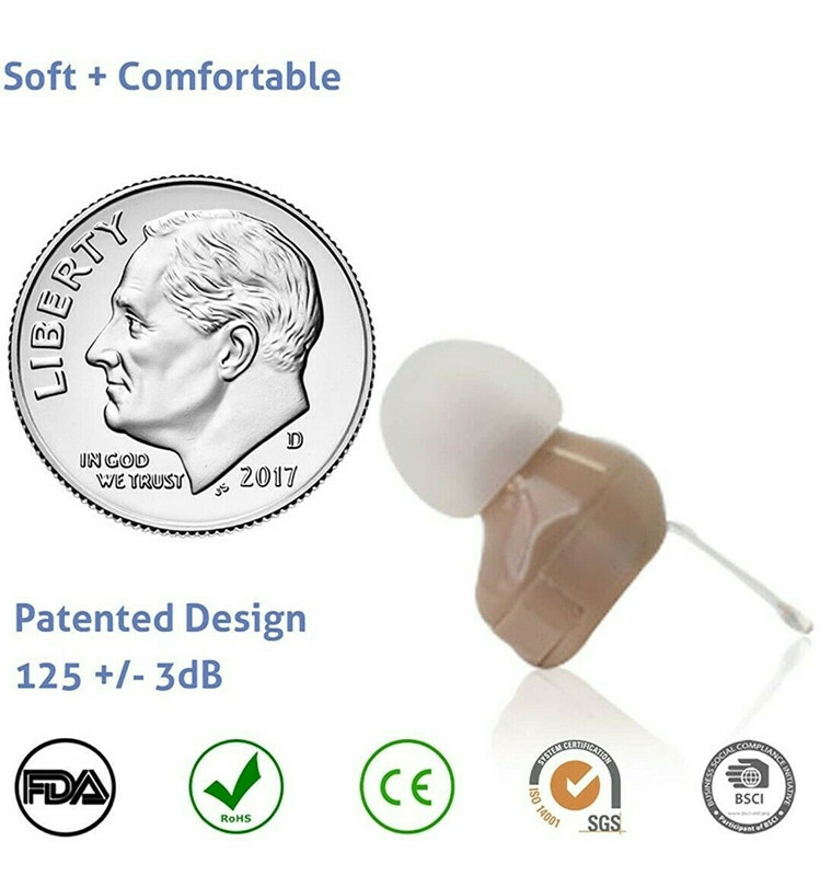 JINGHAO Battery Power Hearing Aids Amplifier Small Sound Voice Enhancer US