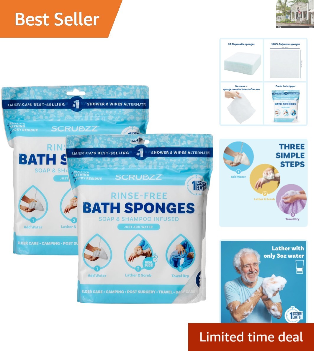 Luxury Disposable No Rinse Bathing Wipes for Comfortable Cleansing – 50 Count