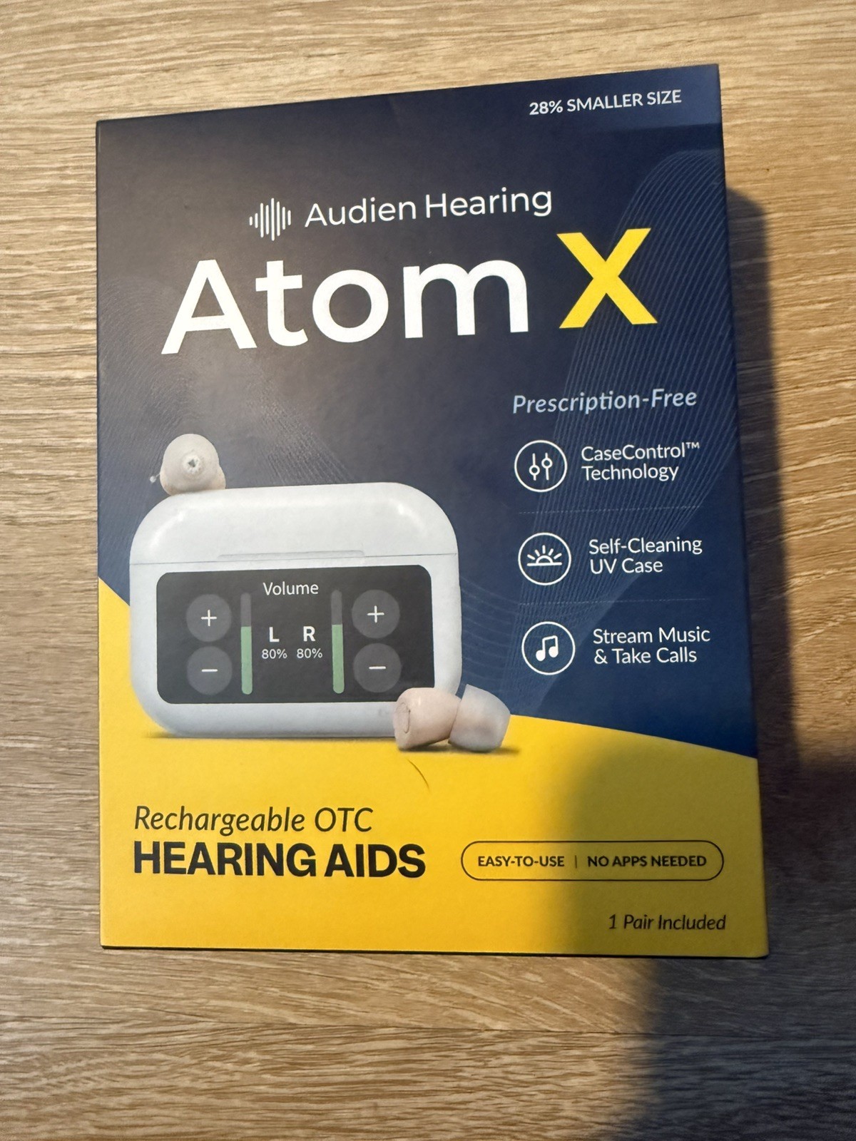Audien Hearing ATOM X -Rechargeable OTC Hearing Aids -NEWEST MODEL-BRAND NEW!!