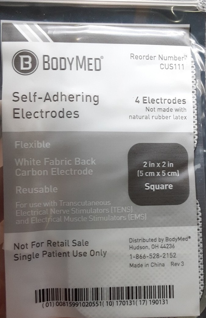 SELF-ADHERING ELECTRODES 2”x2” REUSABLE FOR TENS UNIT 5 pack