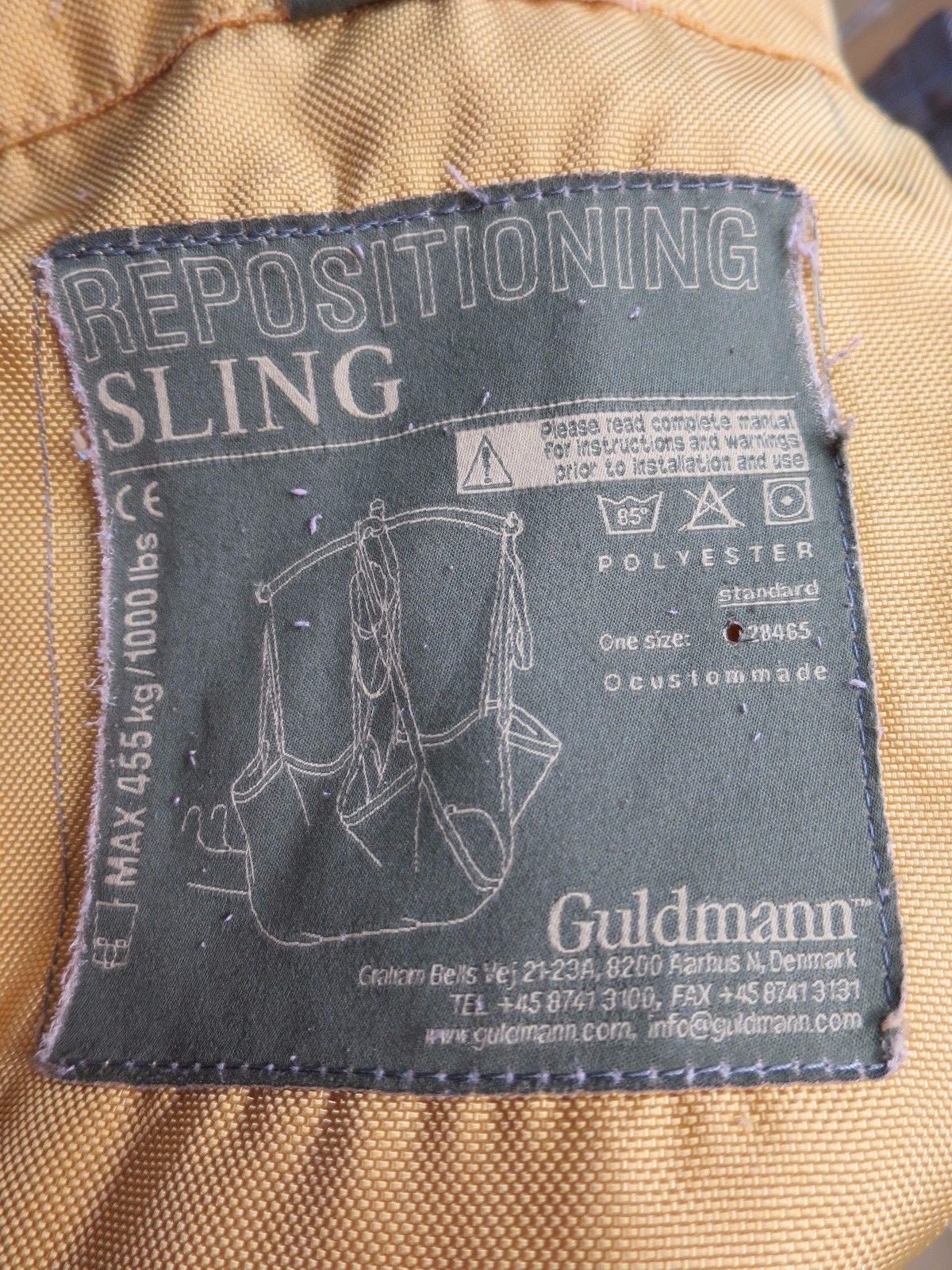 Guldmann Repositioning Sling Max 455 kg/1000 lbs Reusable 28465