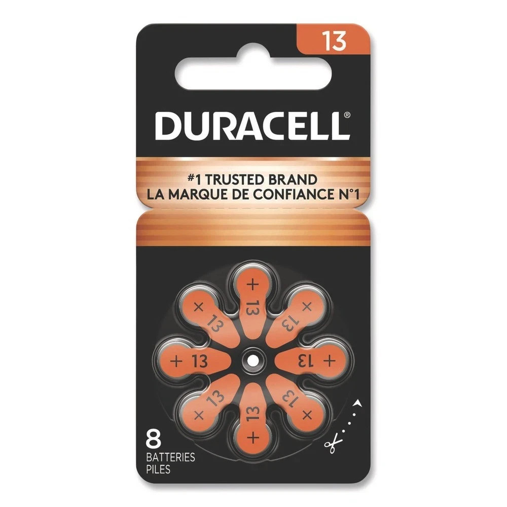 8 pack Duracell Hearing Aid Batteries Size 13 Exp 2029