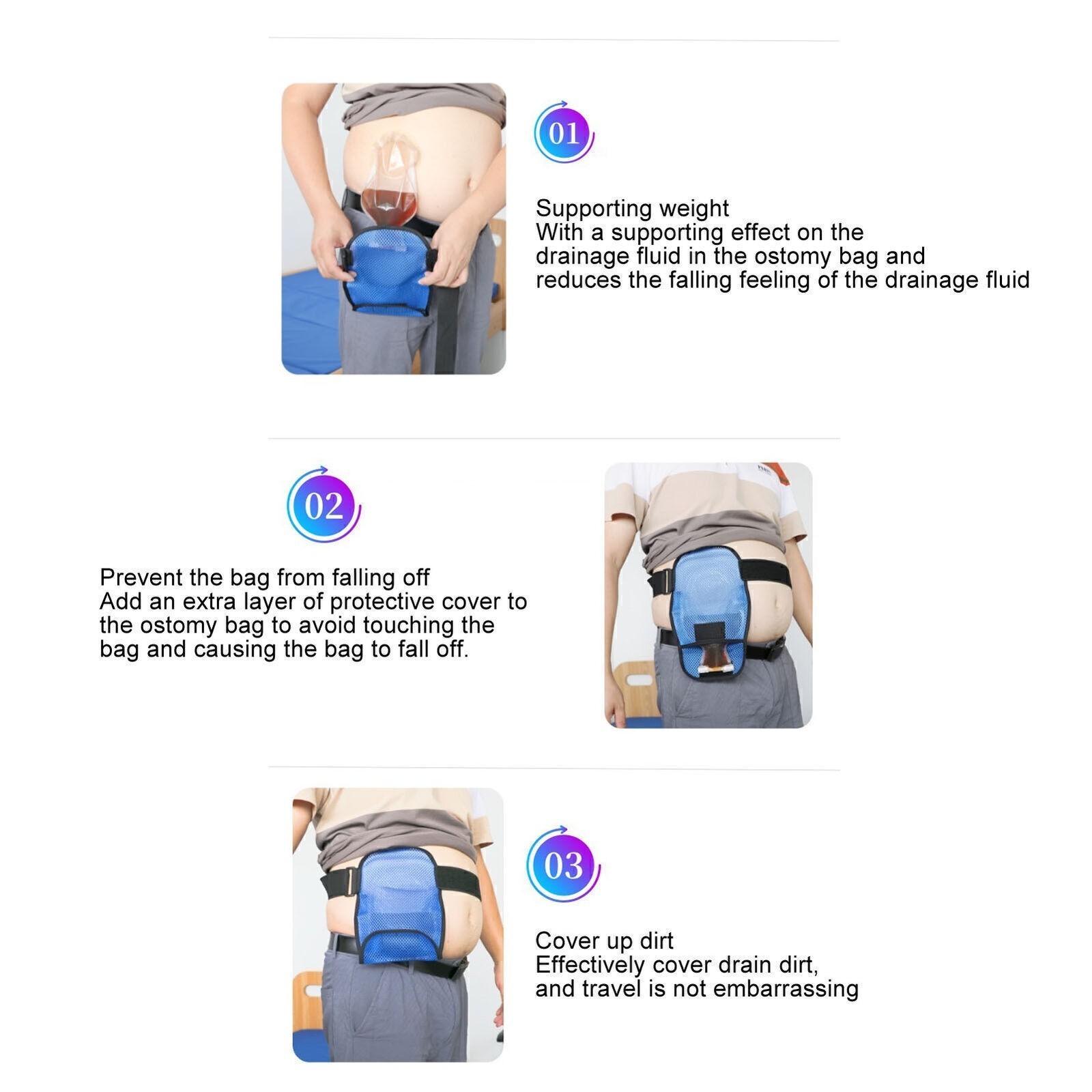 Ostomy Bag Cover Lightweight Waterproof Breathable Portable Stretchy Colostomy