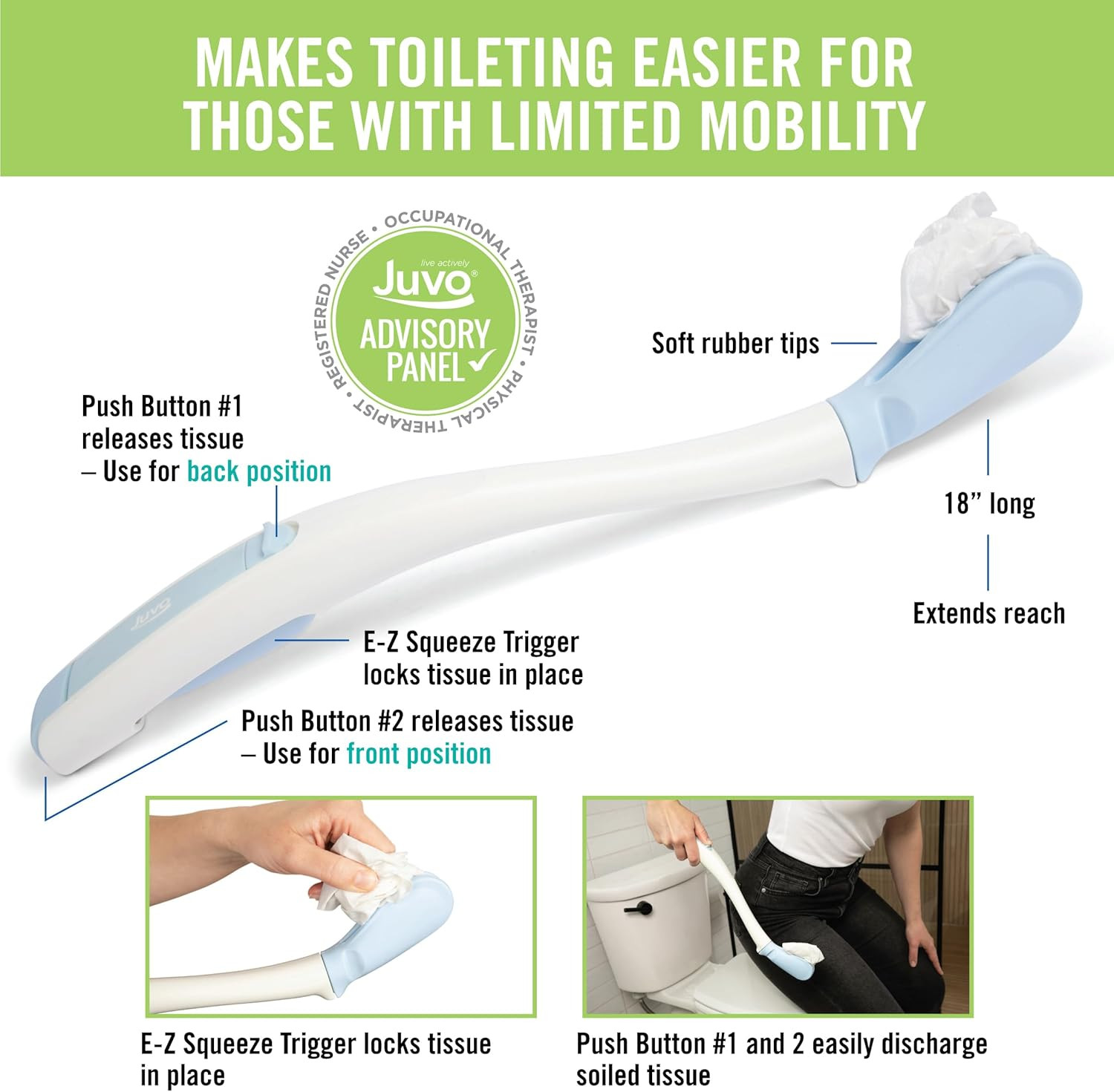Toilet Aid – Personal Bottom Wiping Tool, Bathroom Mobility Aid for Disabled, El