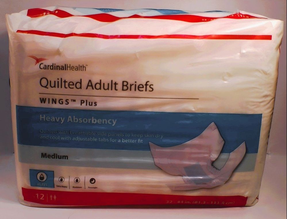 Adult Incontinence Briefs Cardinal Plus 66033 Medium White Heavy Absorbency