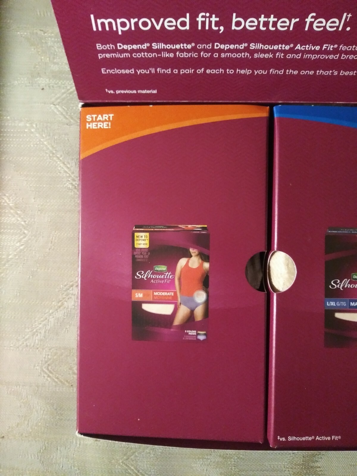 Depend Silhouette S/M 2 Pack Sample Active Fit & Maximum Absorbency Pull Ups…