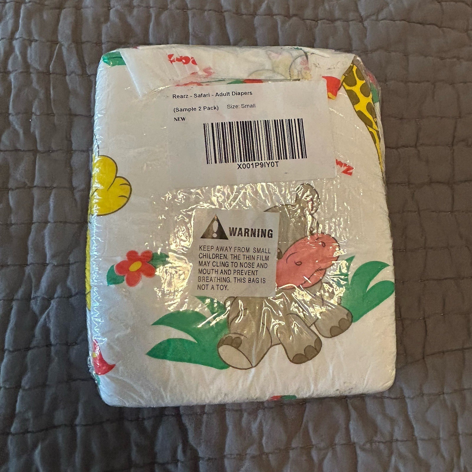 Abdl 2-Pack of Rearz Safari Adult Diapers Plastic Backed Size Small S New