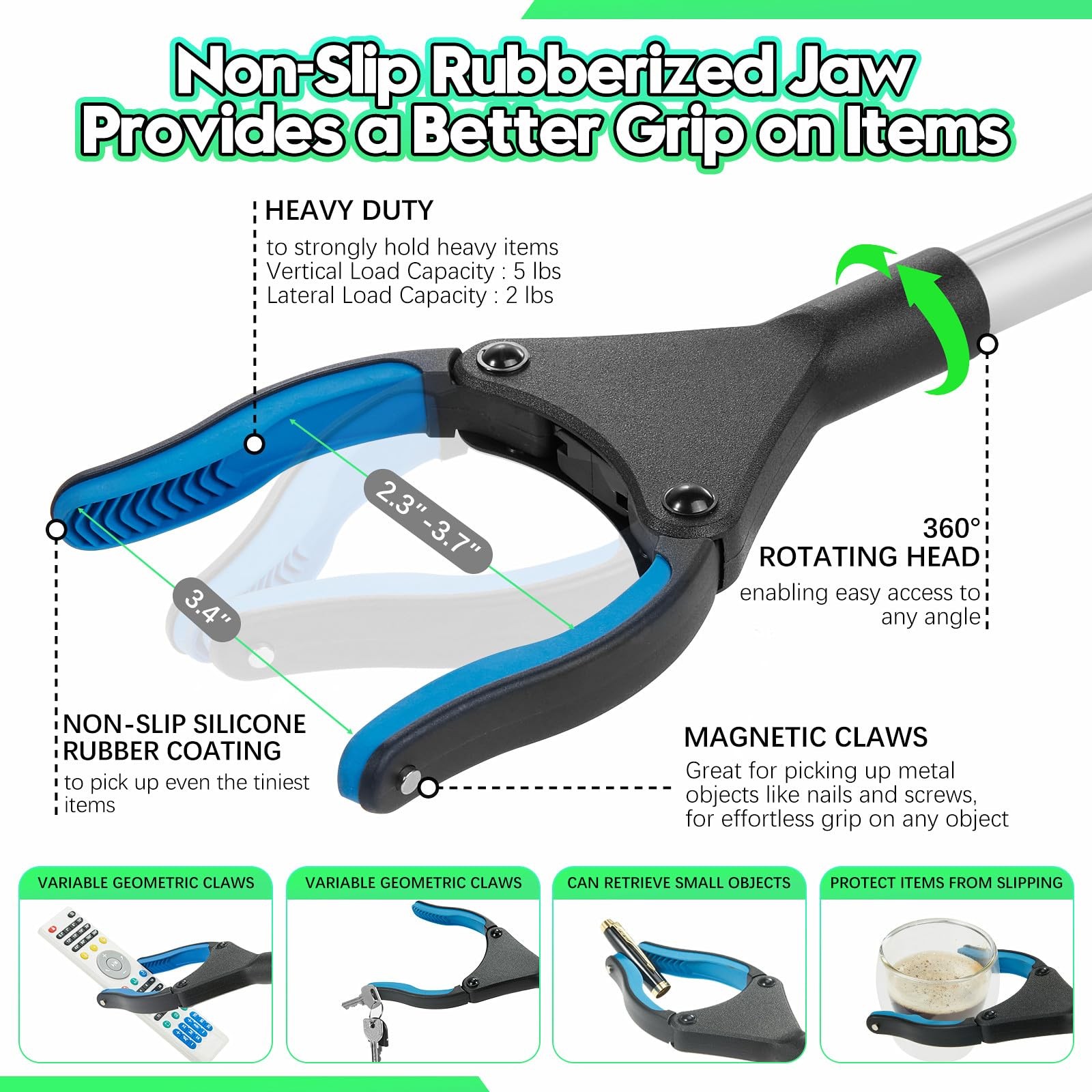 Jmlxiaoya Upgraded 36 – inch Grabber Reacher Tool, Grabbers for Seniors, Tras…