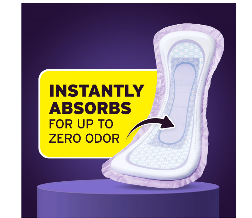 Poise Overnight Incontinence Pads Women 8 Drop 72 Ct Extra Coverage